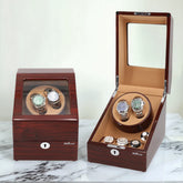 2 watch winders + extra 3 watch storage - organized in a classic style with a clear window