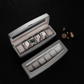 Luxury Leather 6 Watch Box with Glass Lid - Showcase Your Brand Watches