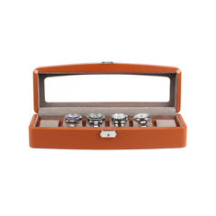 Luxury Leather 6 Watch Box with Glass Lid - Showcase Your Brand Watches