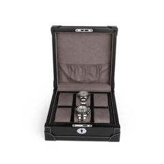 Luxury Leather Finish 6-Watch Box - Elevate Your Watch Collection