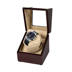 Single Watch Winder in Oak color with See-Through Window - Showcase Your  Watch