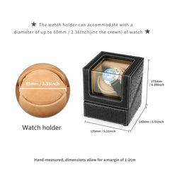 Single Watch Winder In Ostrich leather texture With See-Through Window - Showcase Your Watch