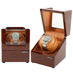 Single Watch Winder in Oak color with See-Through Window - Showcase Your  Watch