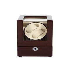 Double Watch Winder with clear Window In Oak Color