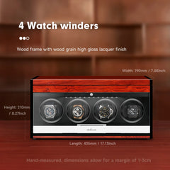 Quadruple Watch Winders with Drawer - Maintain Four Watches with Precision