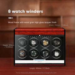 8 Watch Winder con almacenamiento adicional: mantenga ocho relojes con precisión