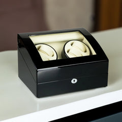 4 watch winders + extra 6 watch storage - organized in a classic style with a clear window