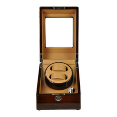 2 watch winders + extra 3 watch storage - organized in a classic style with a clear window