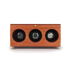 Triple Wood Watch Winders For Automatic Watches - Winder On Watch