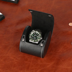 Luxury Leather Single Watch Roll Travel Case by Driklux - Stylish Protection for Your Timepiece