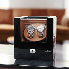 Double Watch Winder with See-Through Window - Showcase Your Rolex Watch in Style