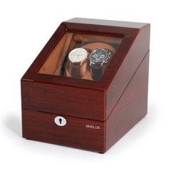 2 watch winders + extra 3 watch storage - organized in a classic style with a clear window