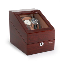 2 watch winders + extra 3 watch storage - organized in a classic style with a clear window