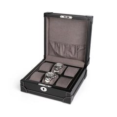 Luxury Leather Finish 6-Watch Box - Elevate Your Watch Collection