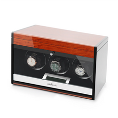 Triple Watch Winders With Drawer - Keep Three Watches Running with Precision