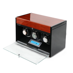 Triple Watch Winders With Drawer - Keep Three Watches Running with Precision