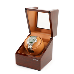 Single Watch Winder in Oak color with See-Through Window - Showcase Your  Watch