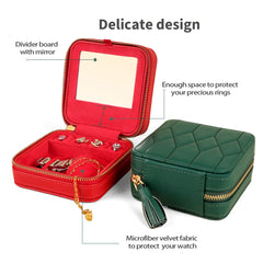 Compact 1-Watch Travel Case with Mini Jewelry Organizer - Stylish Protection