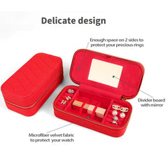 Compact -Watch Travel Case with  Jewelry Organizer - rectangle shape