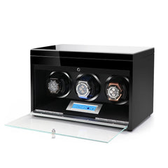 Triple Watch Winders With Drawer - Keep Three Watches Running with Precision