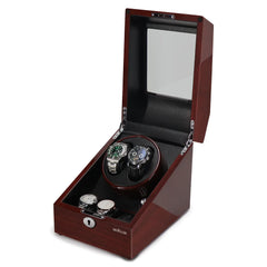 2 watch winders + extra 3 watch storage - organized in a classic style with a clear window