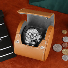 Luxury Leather Single Watch Roll Travel Case by Driklux - Stylish Protection for Your Timepiece