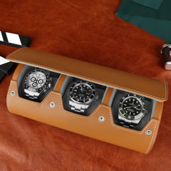 Triple Watch Roll Travel Case by Driklux - Secure Storage for Your Watch