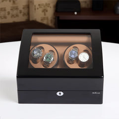 4 watch winders + extra 6 watch storage - organized in a classic style with a clear window