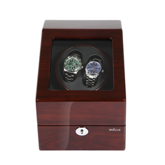 2 watch winders + extra 3 watch storage - organized in a classic style with a clear window